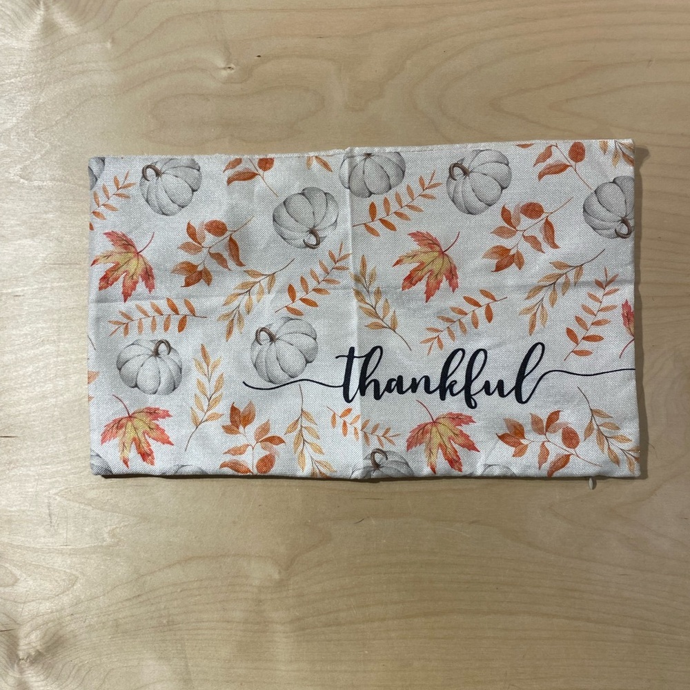 Thankful Autumn Themed Pillow Cover (FC)
